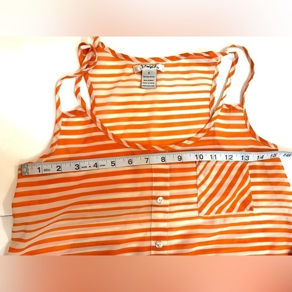 Pinky Brand Orange and White Striped Tank Size Small - Picture 4 of 5